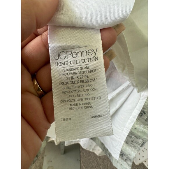 VNT JCPenney Home Collection Embroidered Applique Mix Print Standard Pillow Sham - Picture 5 of 5